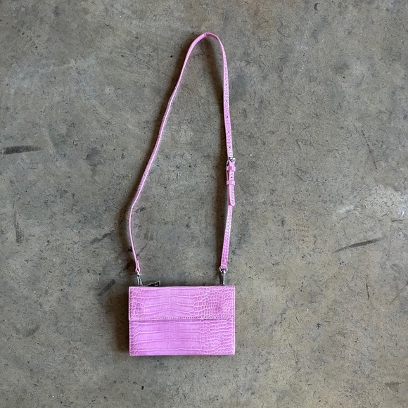 Mini purse in pink croc print - Picture 1 of 8